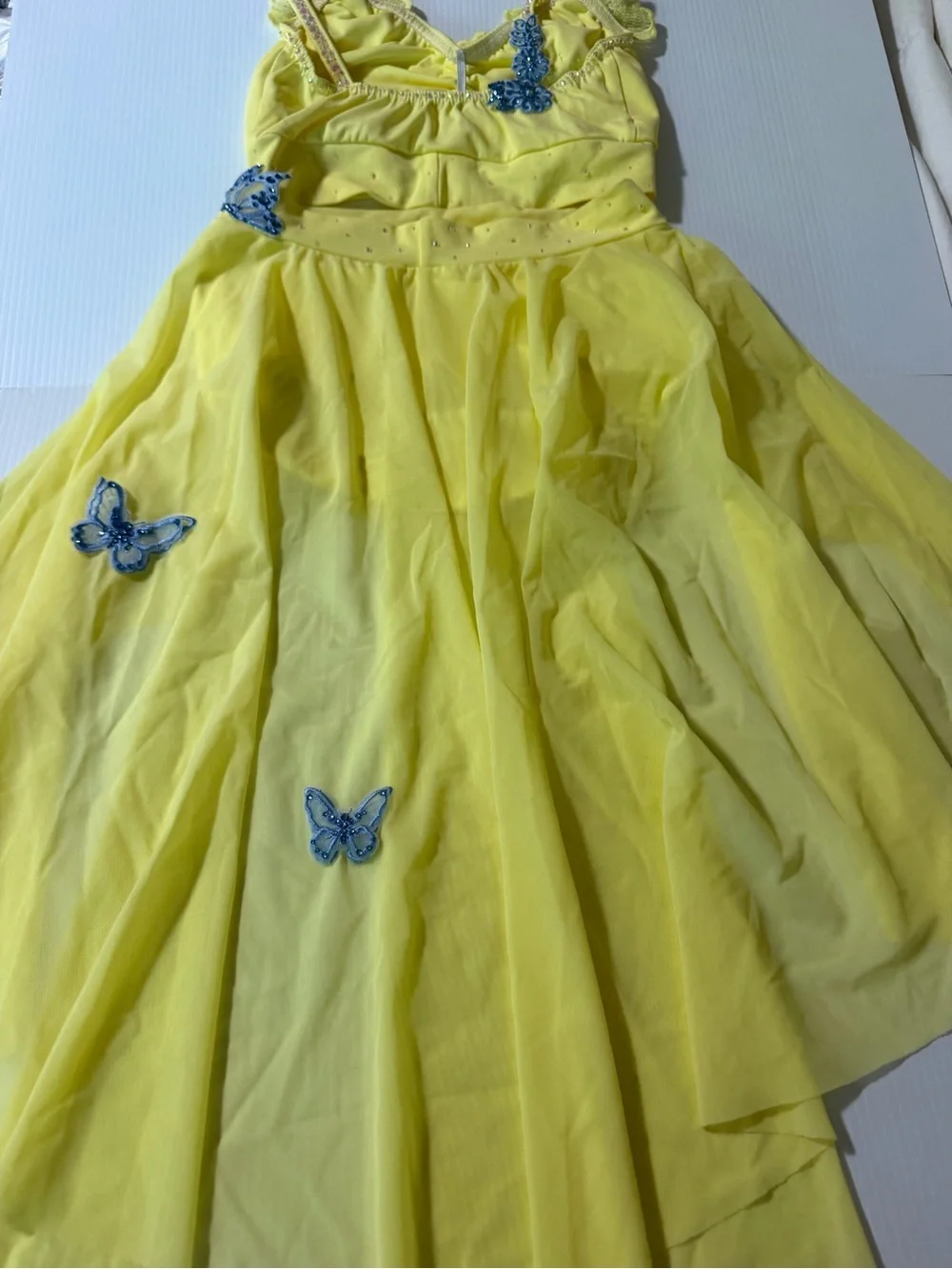 Kelle dance costume yellow 2 piece skirt custom WATERCOLORS 4414 2946 LC child